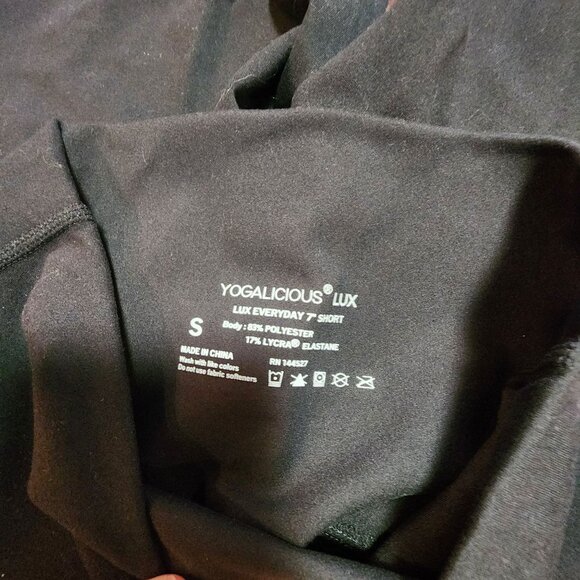 Yogalicious Lux Everyday 7" High-Waist Black Shorts S  Womens Activewear - Picture 3 of 3